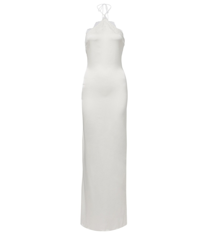 Photo: Oséree Bridal lace-trimmed satin maxi dress