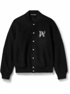 Palm Angels - Logo-Embroidered Wool-Blend Varsity Jacket - Black