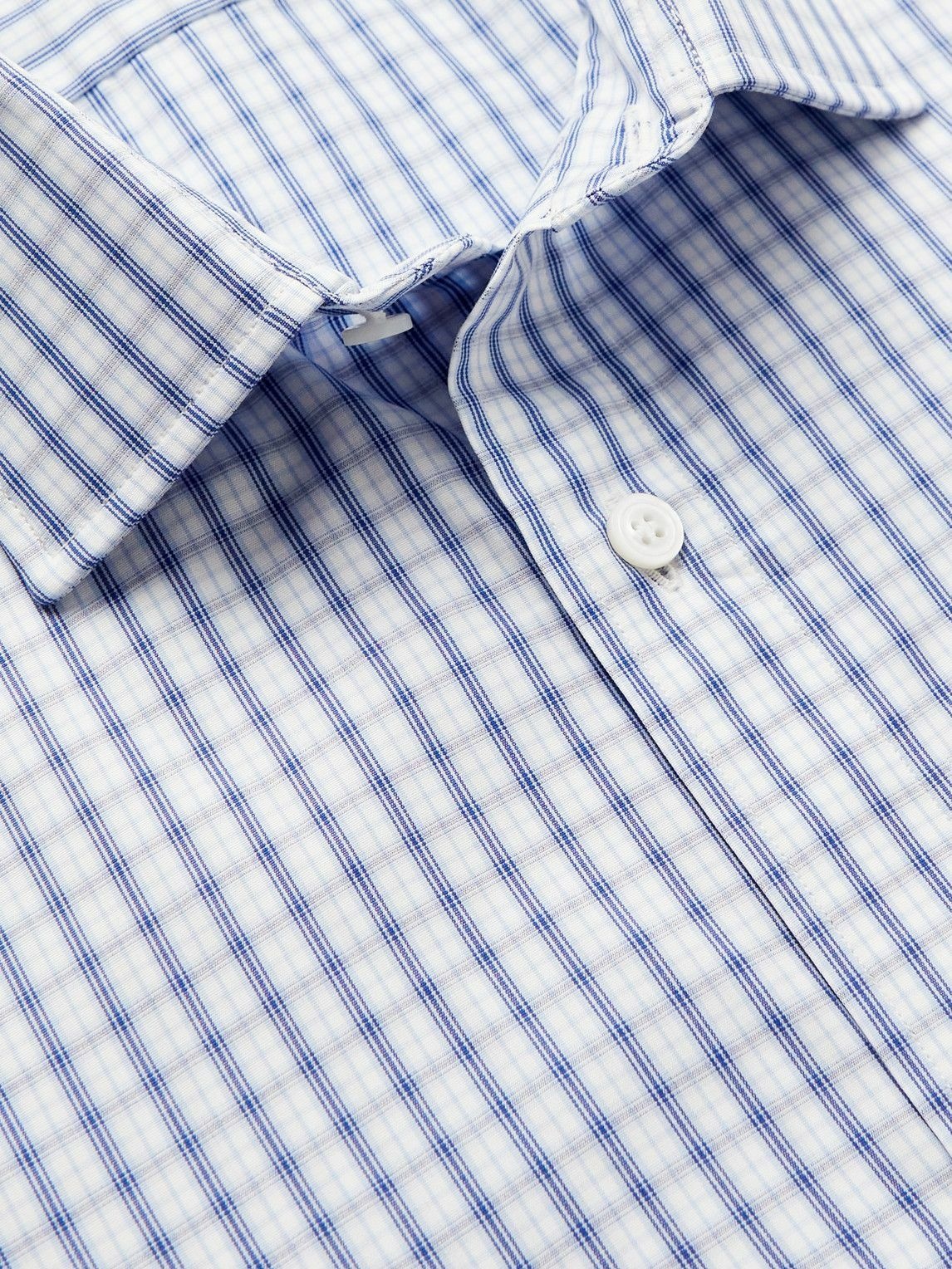 Charvet - Checked Cotton-Poplin Shirt - Blue