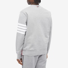 Thom Browne Men's Engineered Stripe Crew Sweat in Light Grey