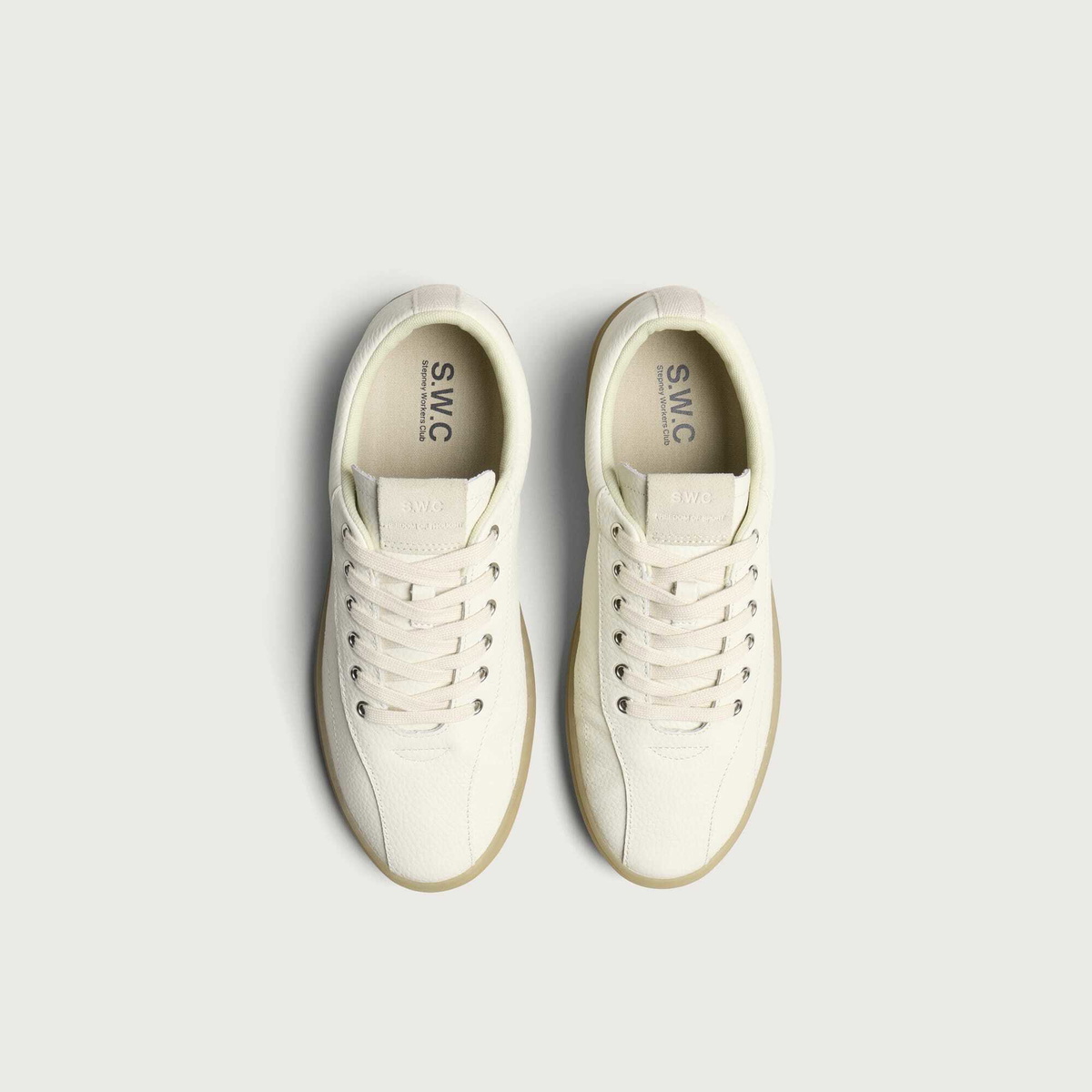 Stepney Workers Club Men's Surma Tumbled Leather Sneaker in Off-White