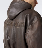 Balenciaga Studded hooded leather jacket