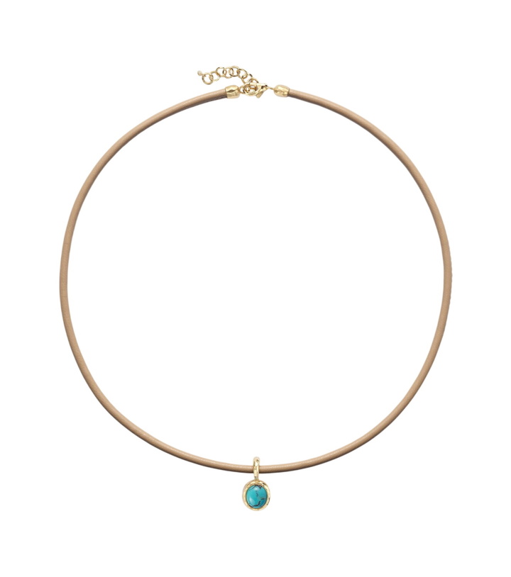 Photo: Octavia Elizabeth 18kt gold pendant necklace with turquoise