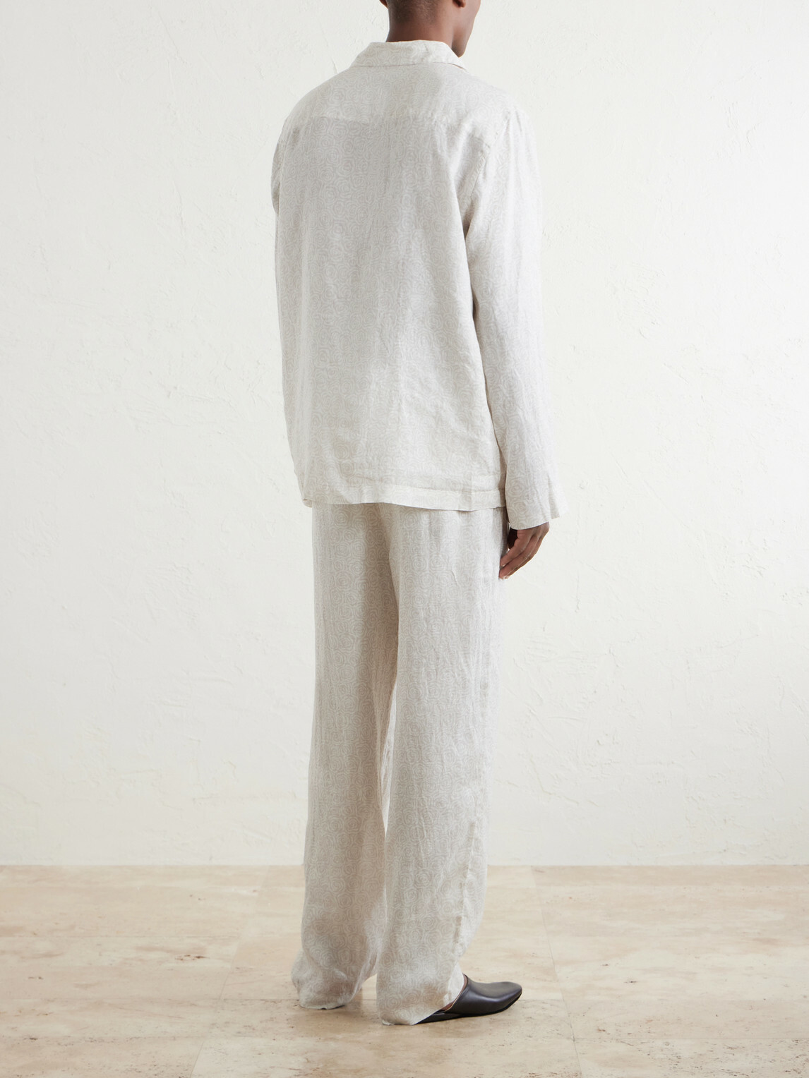 Derek Rose - Milan 31 Printed Linen Pyjama Set - Neutrals