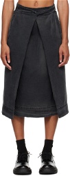 YMC Black George Midi Skirt
