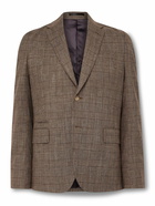 Paul Smith - Slim-Fit Prince of Wales Checked Wool, Cotton and Linen-Blend Blazer - Brown