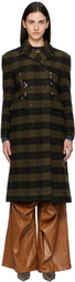 Andersson Bell Khaki Lacie Check Buttons Coat