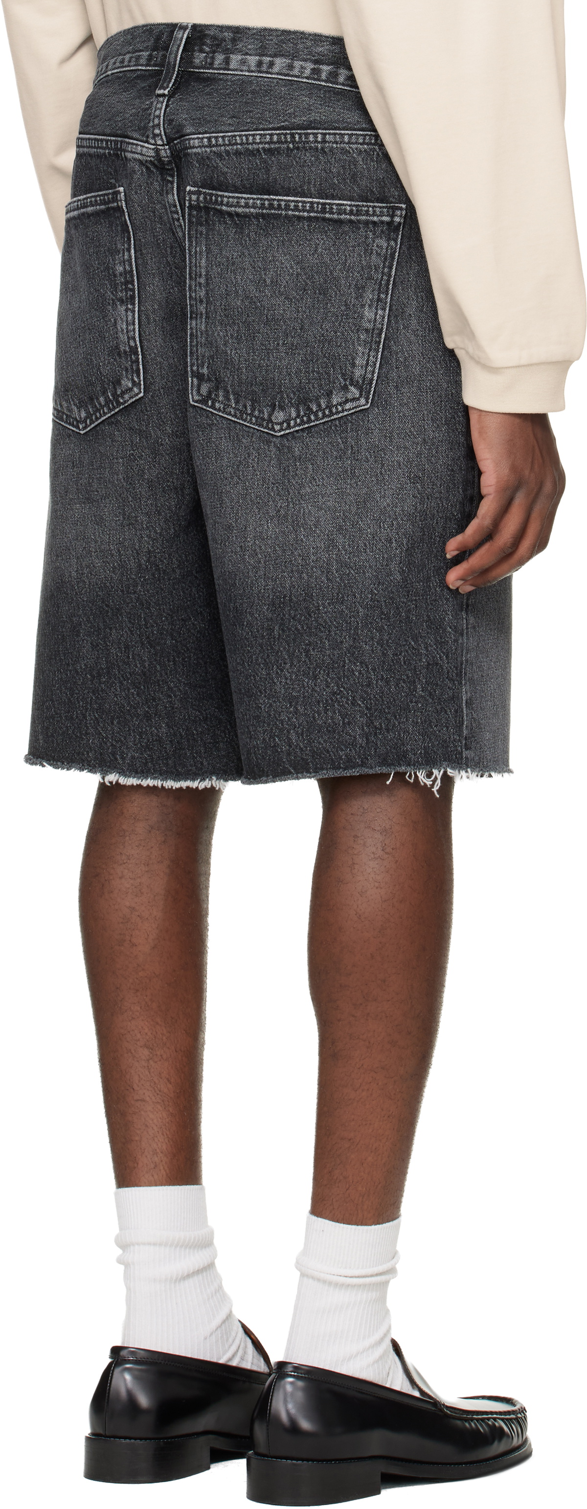 AGOLDE Black Anson Denim Shorts