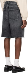 AGOLDE Black Anson Denim Shorts