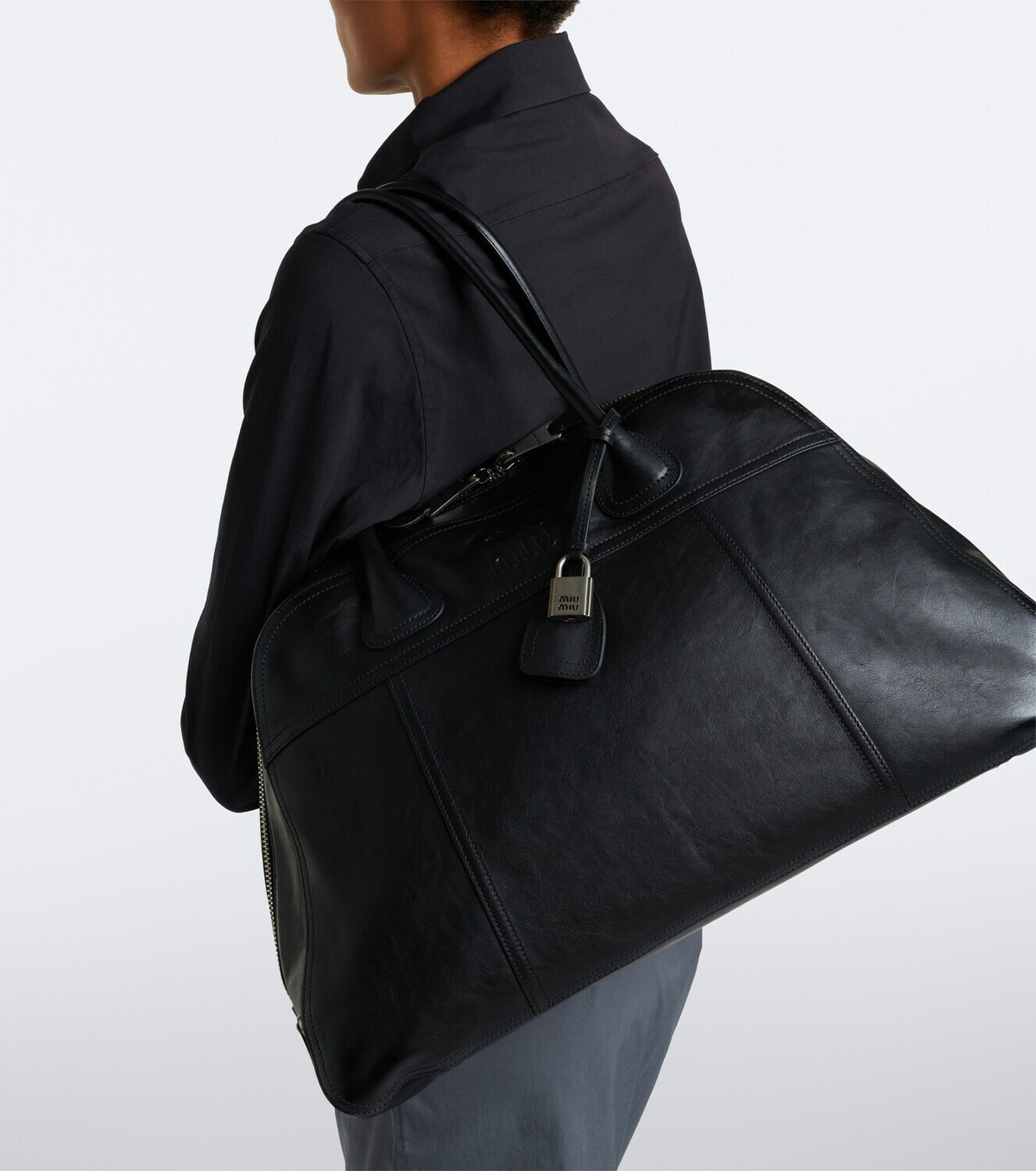 Miu Miu Vivant leather bowling bag