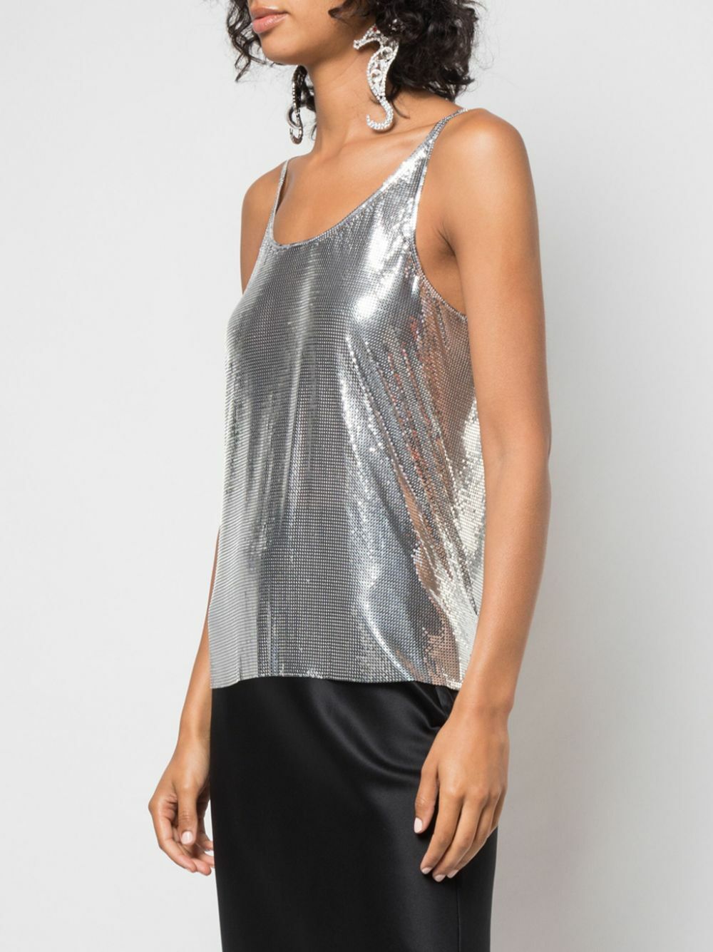Rabanne Silver-Tone Mesh Tank Top