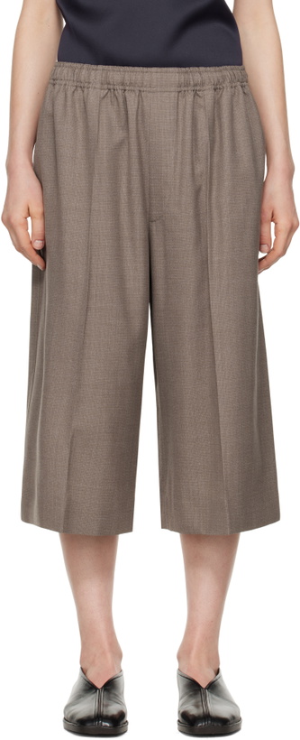 Photo: Carven Taupe Elastic Waist Shorts