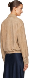 R2W Beige Kenny Suede Bomber JP Jacket