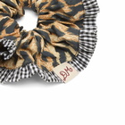 Damson Madder Women's Frill Edge Scrunchie in Leopard 