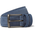 Anderson's - 3.5cm Blue Suede Belt - Blue