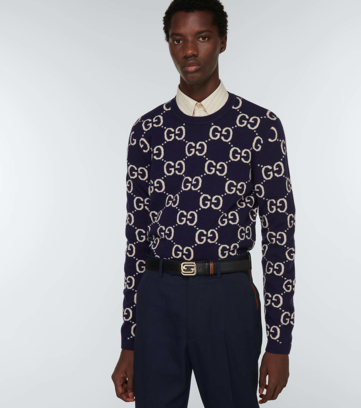 Gucci Reversible double G leather belt