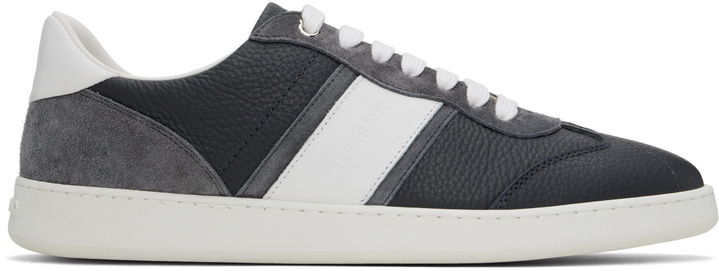 Photo: Ferragamo Gray & White Low Top Signature Sneakers