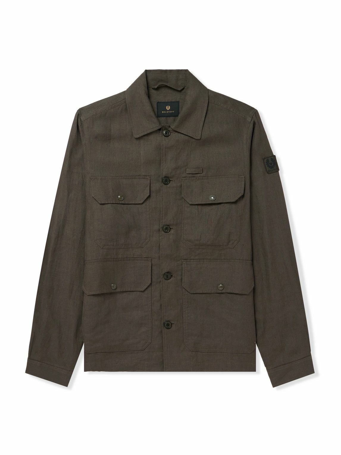 Belstaff - Forge Logo-Appliquéd Linen Overshirt - Green Belstaff Belstaff - Forge Logo-Appliquéd Linen Overshirt - Green Belstaff