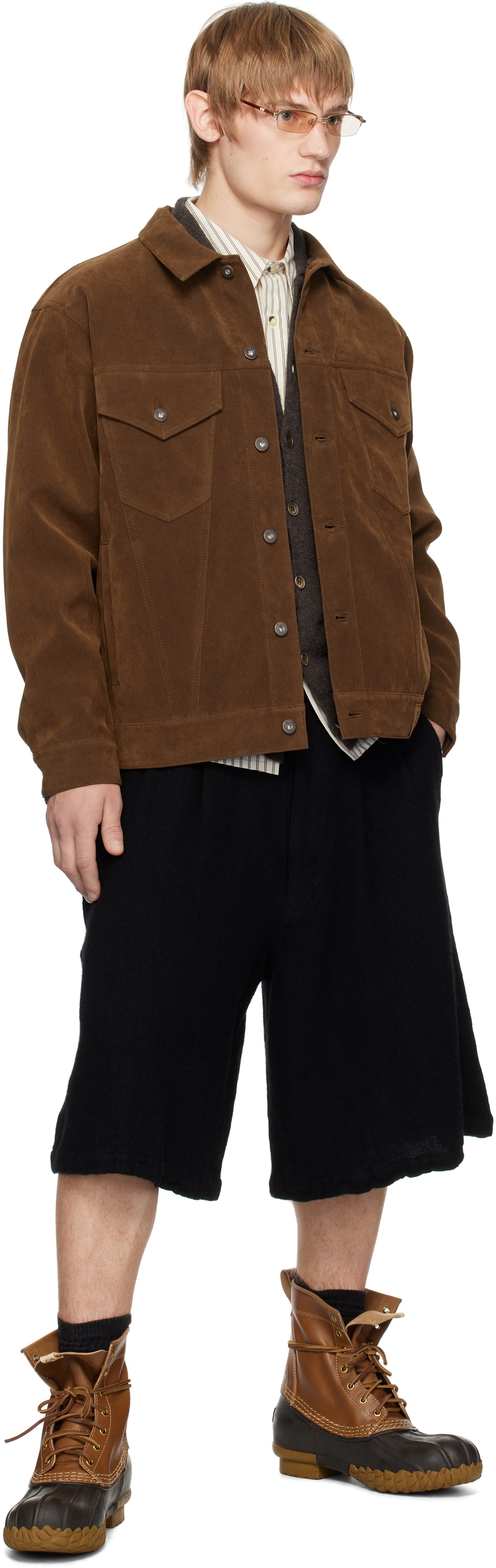 WTAPS Brown 01 Faux-Leather Jacket WTAPS