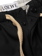 LOEWE - Wide-Leg Wool-Twill Drawstring Trousers - Black