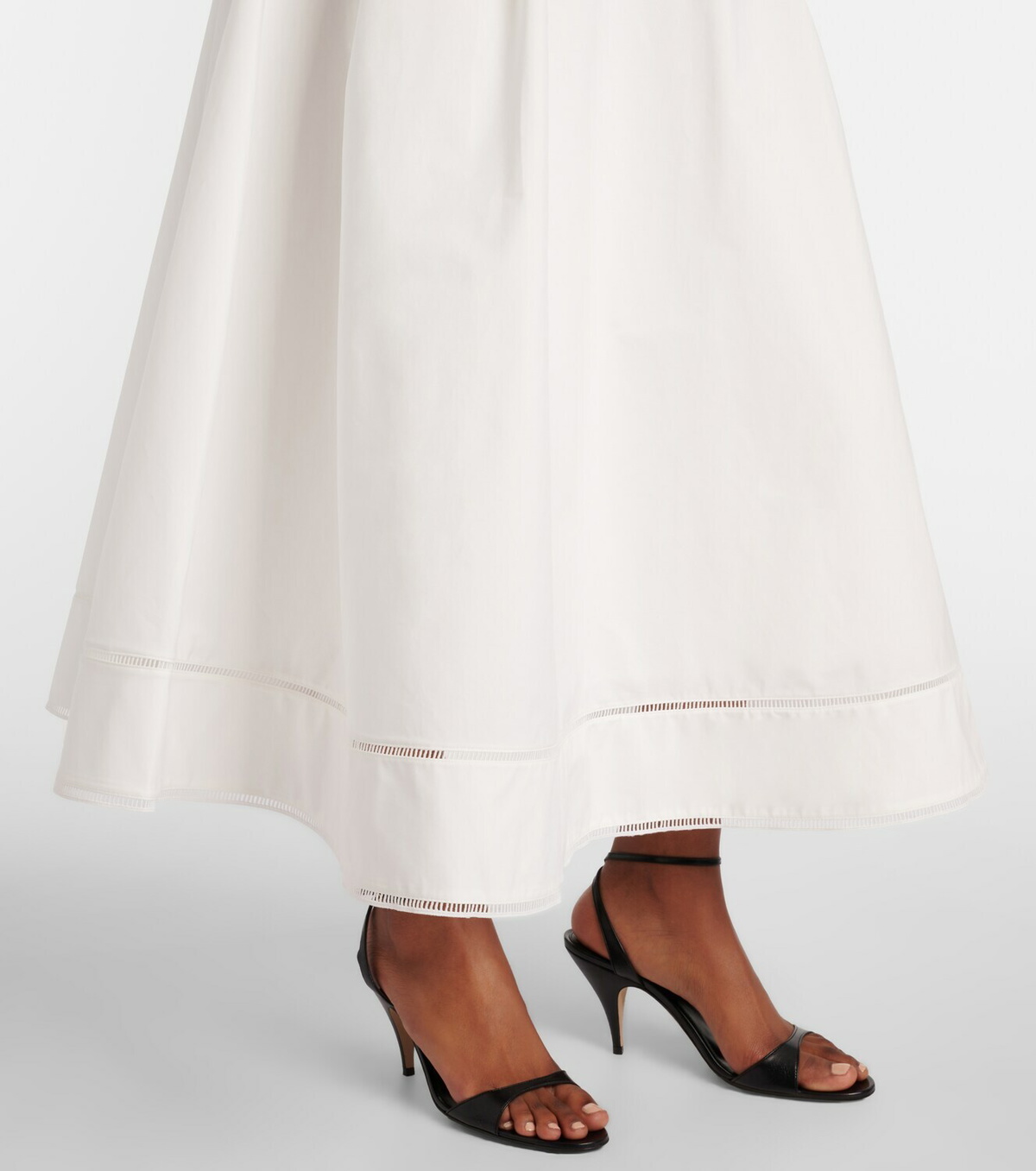 Róhe Embroidered cotton poplin maxi skirt