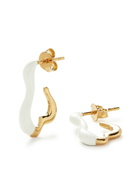 Missoma Squiggle Small Enamel and 18kt Gold-plated Earrings - White - One Size
