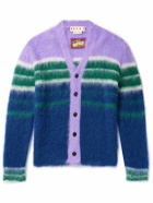 Marni - Striped Mohair-Blend Cardigan - Purple