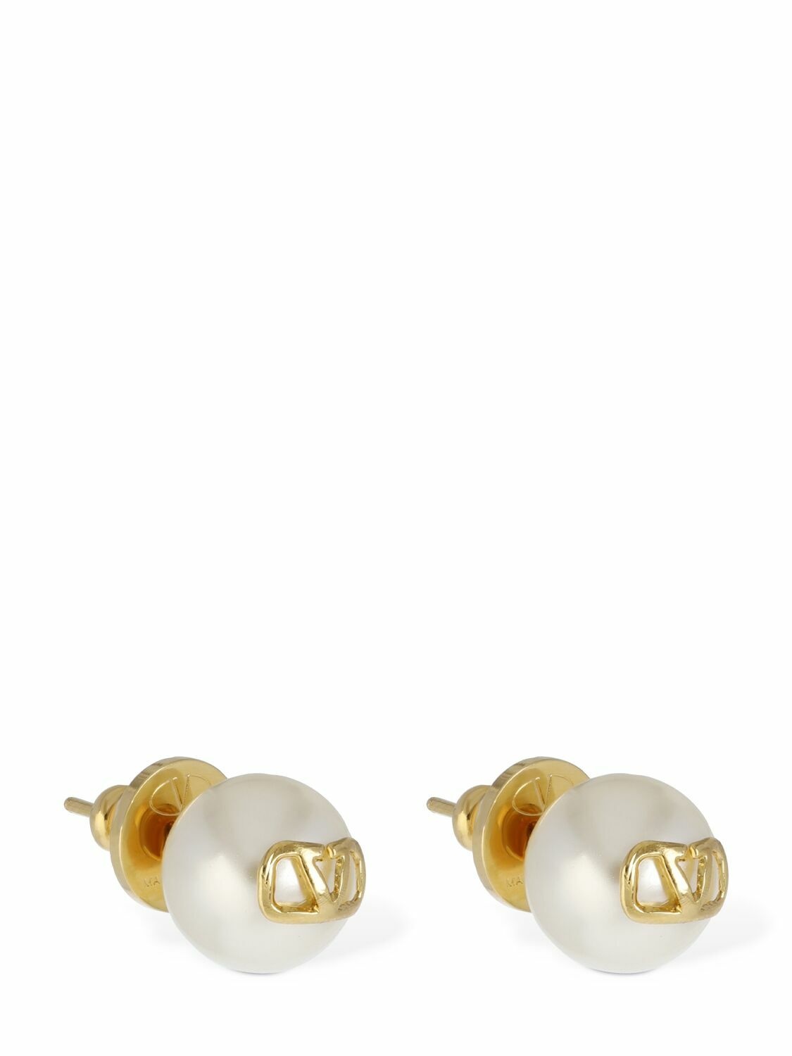 Photo: VALENTINO GARAVANI - V Logo Signature Faux Pearl Earrings