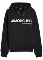Moncler Grenoble Rubberised Logo-print Hooded Cotton Sweatshirt Black