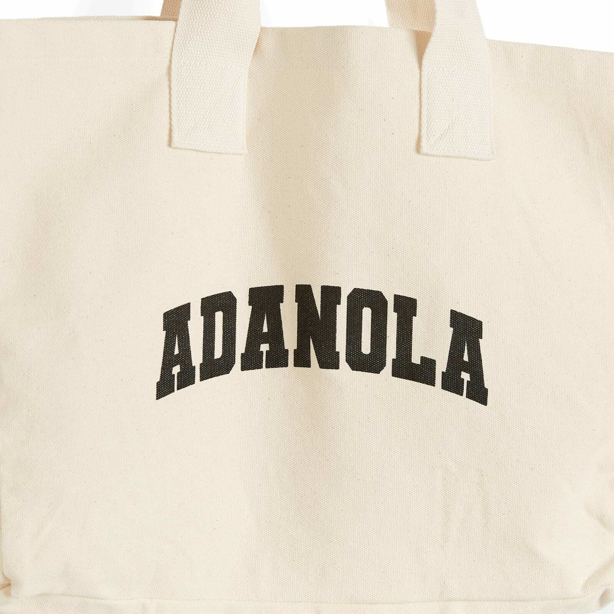 国内発送【ADANOLA】Varsity Tote Bag Adanola' Varsity Cream & Black Canvas Tote Bag | Adanola