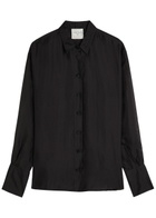 Forte_forte Semi-sheer Organza Shirt Black