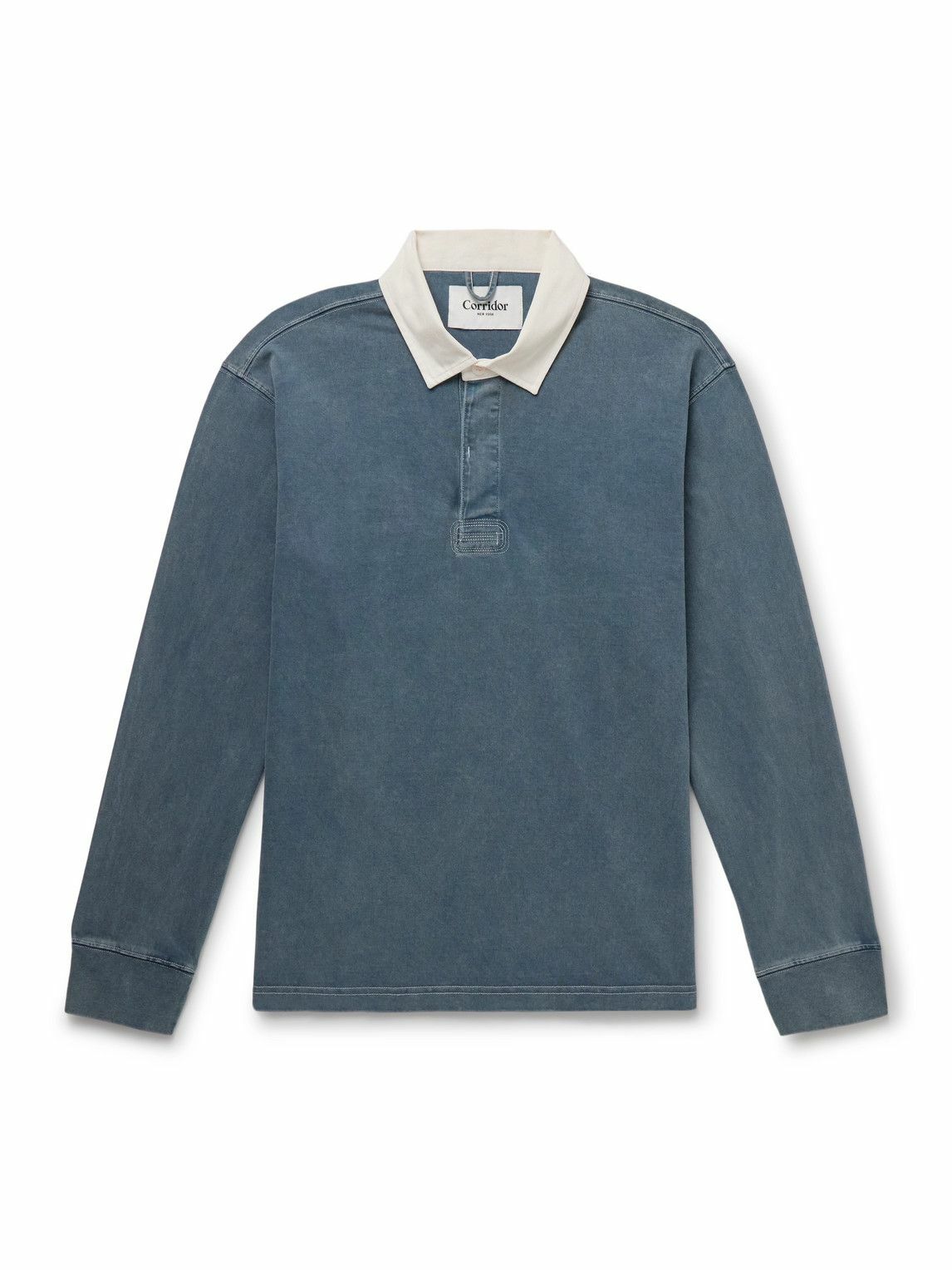 Corridor - Rugby Cotton-Jersey Polo Shirt - Blue