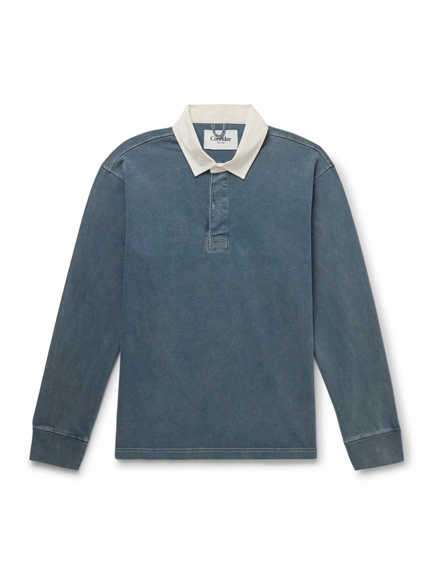 Photo: Corridor - Rugby Cotton-Jersey Polo Shirt - Blue