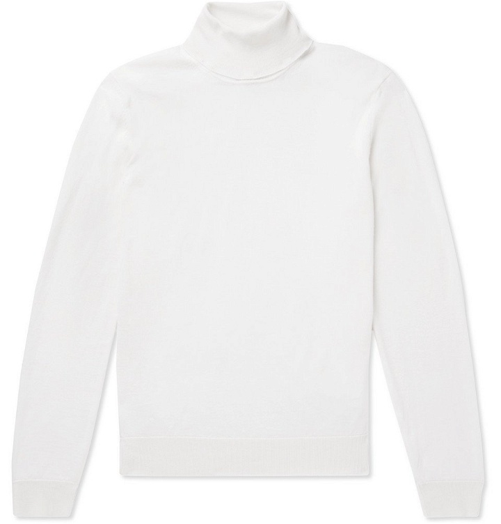 Photo: Hugo Boss - Virgin Wool and Silk-Blend Rollneck Sweater - Men - White