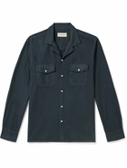 Officine Générale - Eric Camp-Collar Garment-Dyed Lyocell and Cotton-Blend Shirt - Blue