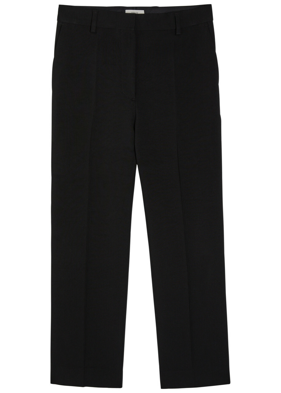 Toteme Cropped Straight-leg Trousers Black