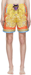 Versace Underwear Gold Barocco Swim Shorts