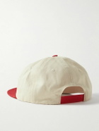 Rhude - Mont Logo-Embroidered Striped Knitted and Cotton-Twill Trucker Hat