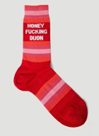 Striped Logo Socks in Red