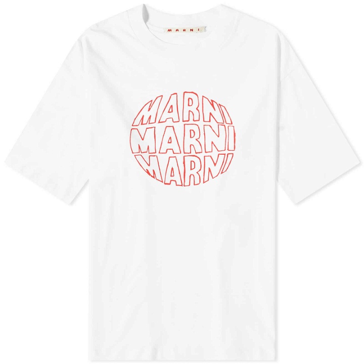 Photo: Marni Men's Circular Logo T-Shirt in Lily White