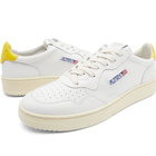 Autry Men's 01 Low Leather Sneakers in White/Yellow