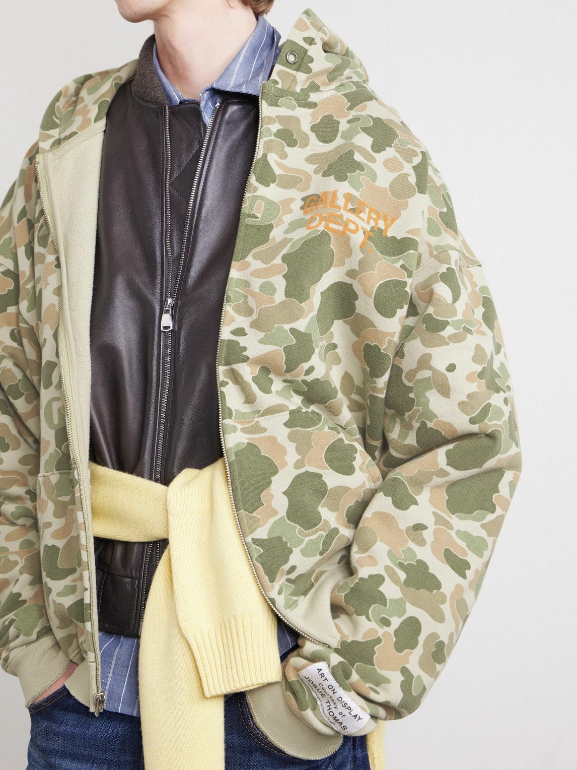Gallery Dept. - Logo-Print Camouflage Cotton-Jersey Zip-Up Hoodie - Green