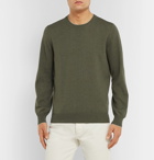 Brunello Cucinelli - Contrast-Tipped Cashmere Sweater - Green