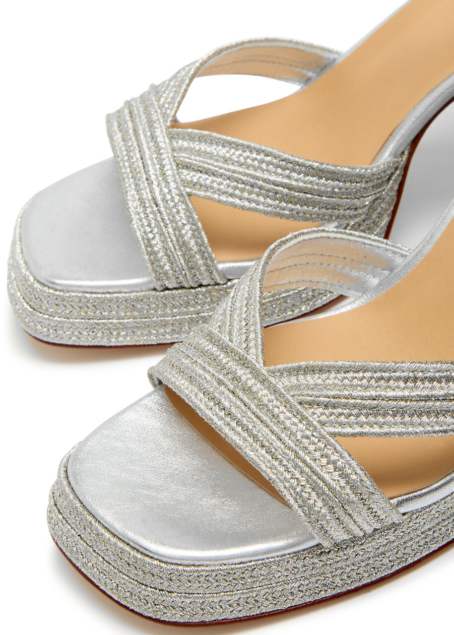 Castañer Valle Metal-braided Platform Sandals Silver