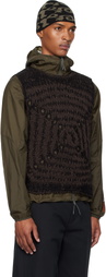 ROA Black & Brown Vortex Crewneck Vest