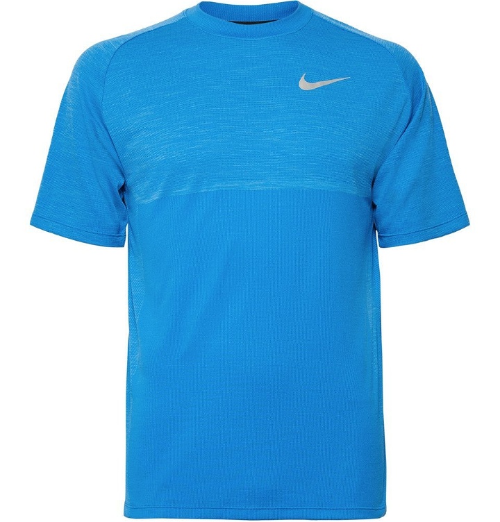 Photo: Nike Running - Medalist Mélange Dri-FIT T-Shirt - Men - Bright blue