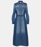 Chloé Embroidered denim shirt dress