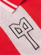 Liberal Youth Ministry - C.D. Guadalajara Striped Logo-Embroidered Wool-Blend Sweater - Red