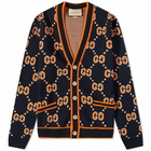 Gucci Men's GG Knitted Cardigan in Blue