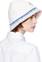 Casablanca White Stripe Crochet Bucket Hat
